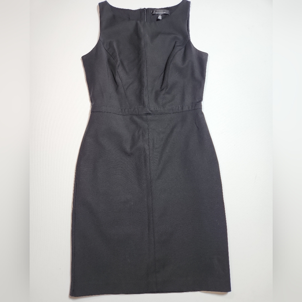 White House Black Market Black Sheath Dress Women’s Size 6 Lined Sleeveless